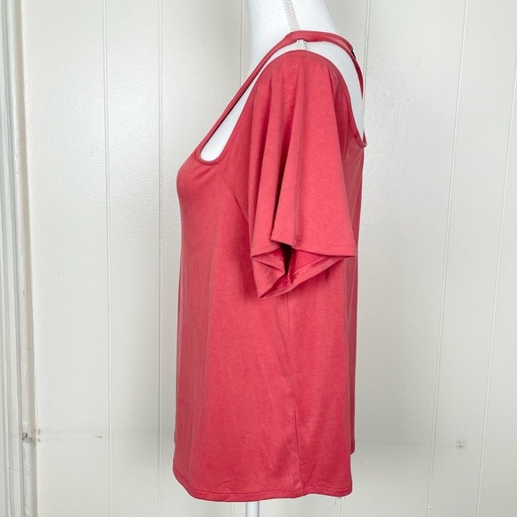 BCBGMAXAZRIA Women's Kelsey Knit Cold Shoulder Top - Picture 9 of 15